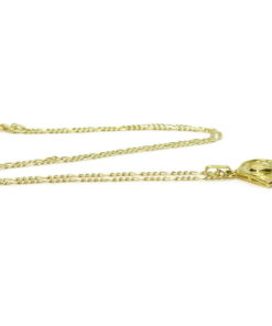 Medalla de oro amarillo de 18k calada con la Virgen Niña y circonitas .Cadena 3X1 de 45cm especial comunión y mujer - Imagen 5