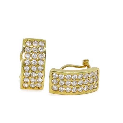 Pendientes para mujer de oro amarillo de 18k con circonitas. 4.30gr.
