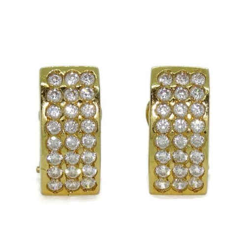 Pendientes para mujer de oro amarillo de 18k con circonitas. 4.30gr. - Imagen 4