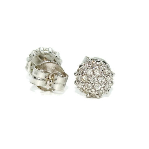Preciosos y vistosos pendientes de 0.36cts de diamantes talla brillante montados en oro blanco de 18k con cierre presión y 7mm de diámetro. - Imagen 5