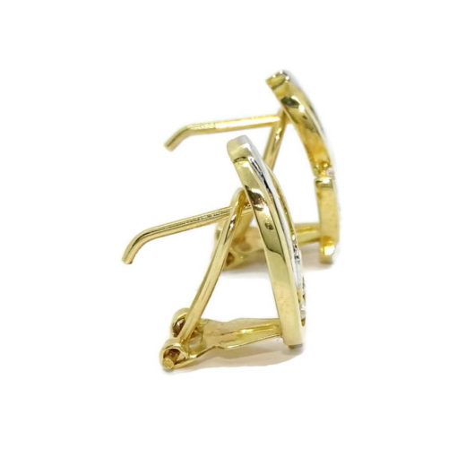 Modernos pendientes para mujer de oro blanco y oro amarillo de 18k con 8 circonitas - Imagen 6