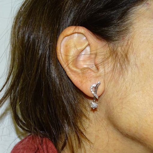 Preciosos pendientes de oro blanco de 18k con 0.49 cts de diamantes naturales - Imagen 2