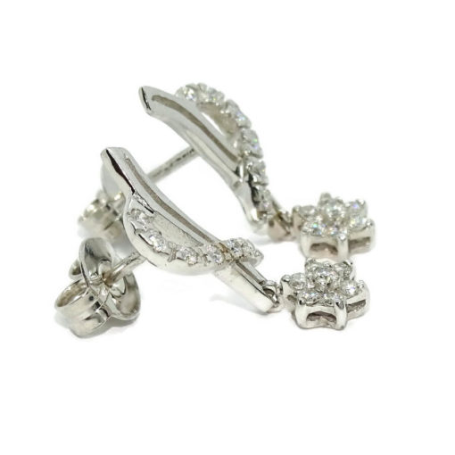 Preciosos pendientes de oro blanco de 18k con 0.49 cts de diamantes naturales - Imagen 8