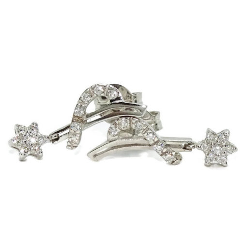 Preciosos pendientes de oro blanco de 18k con 0.49 cts de diamantes naturales - Imagen 7