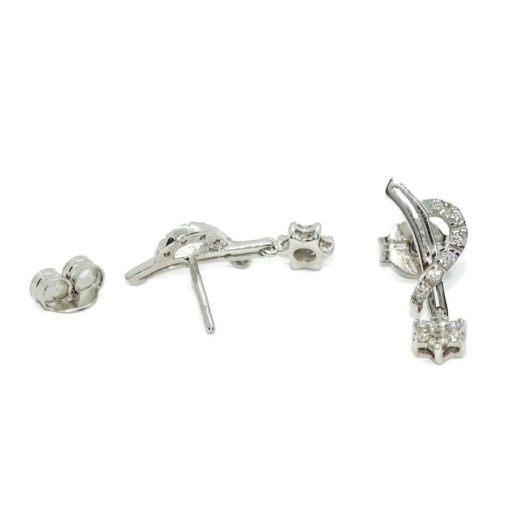 Preciosos pendientes de oro blanco de 18k con 0.49 cts de diamantes naturales - Imagen 5