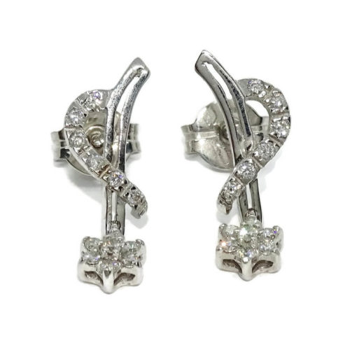Preciosos pendientes de oro blanco de 18k con 0.49 cts de diamantes naturales - Imagen 4