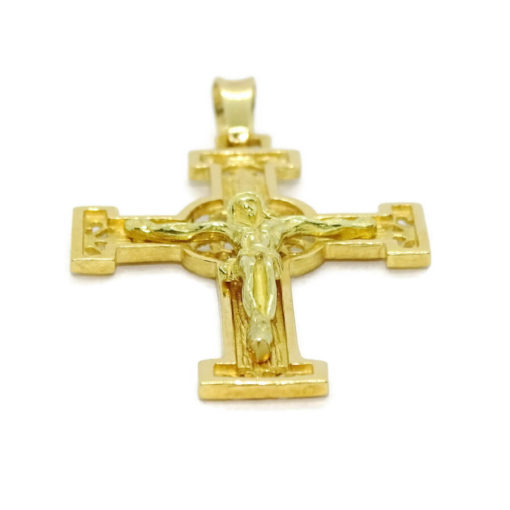 Cruz de filigrana con Cristo hecha a mano de oro amarillo macizo de 18k - Imagen 4