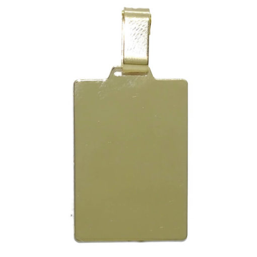 Placa de oro amarillo lisa con bisel de oro blanco todo oro de 18k para hombre o mujer. - Imagen 3