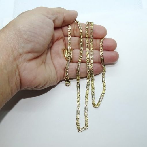 Original cadena de oro macizo de 18k, de 3.50 mm de ancha y 60.00cm de larga. Eslabones brillo y lapidados. - Imagen 3