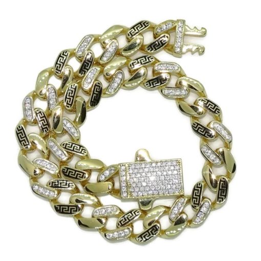 Elegante pulsera para hombre de oro amarillo de 18k de 21.50 cm de larga y 8.00 mm de ancha, modelo barbada. 17.35 gr. - Imagen 6