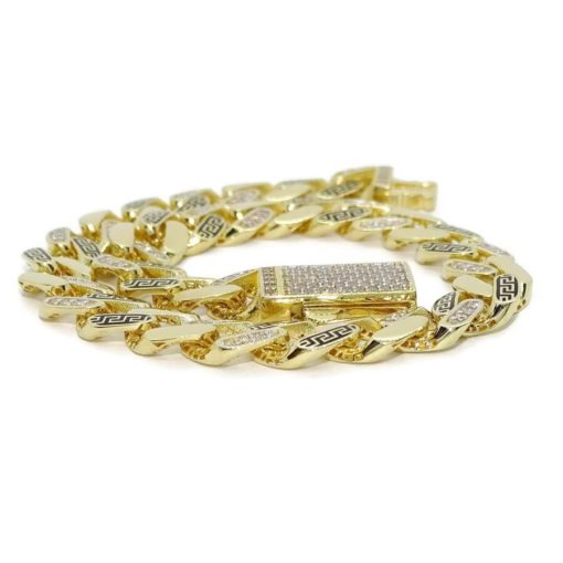 Elegante pulsera para hombre de oro amarillo de 18k de 21.50 cm de larga y 8.00 mm de ancha, modelo barbada. 17.35 gr. - Imagen 5
