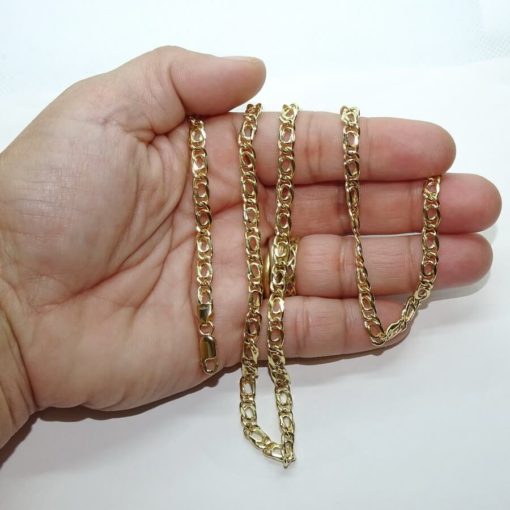 Cadena de oro amarillo para hombre de 5.00 mm, modelo ojo de tigre. - Imagen 3