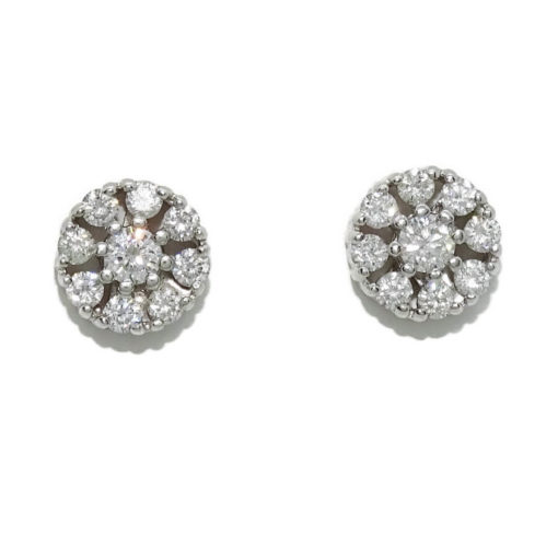 Pendientes de oro blanco de 18k para mujer con diamantes auténticos y 2 peridotos - Imagen 8