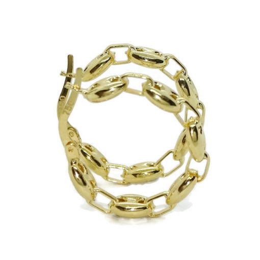 Originales aros de calabrote pequeños de oro amarillo de 18k - Imagen 5
