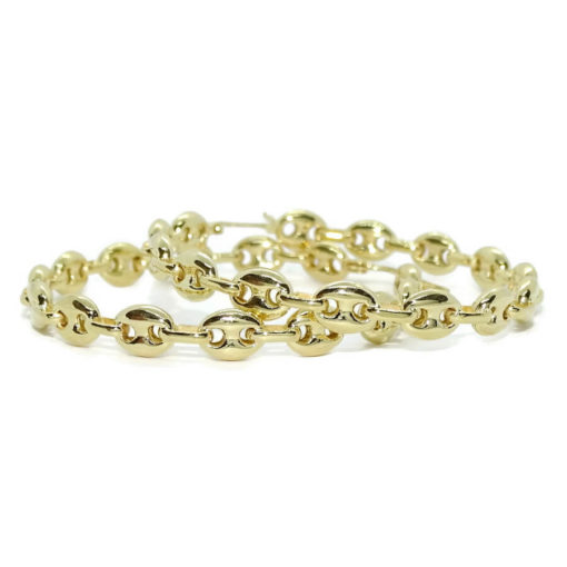 Originales aros de calabrote grandes de oro amarillo de 18k. - Imagen 7