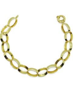 Pulsera para mujer de oro de 18k de 7mm de ancha y 19.00cm de larga. Mate y brillo