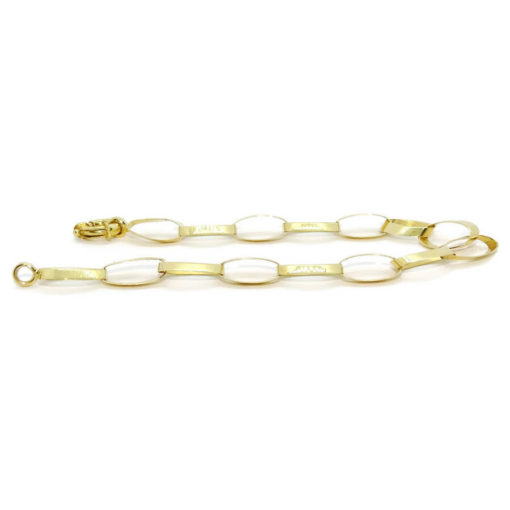 Pulsera para mujer de oro de 18k de 7mm de ancha y 19.00cm de larga. Mate y brillo - Imagen 6