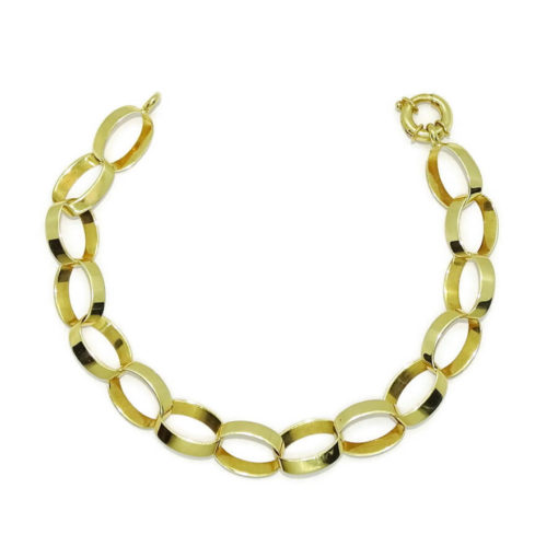 Pulsera para mujer de oro de 18k de 7mm de ancha y 19.00cm de larga. Mate y brillo