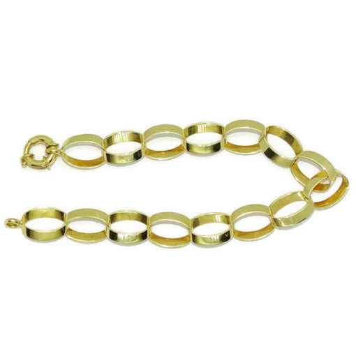 Pulsera para mujer de oro de 18k de 7mm de ancha y 19.00cm de larga. Mate y brillo - Imagen 3