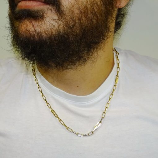Cadena de Oro Amarillo de 18k de oro para Hombre o mujer modelo forzada doble de 5mm de ancho y 60cm de Larga - Imagen 2