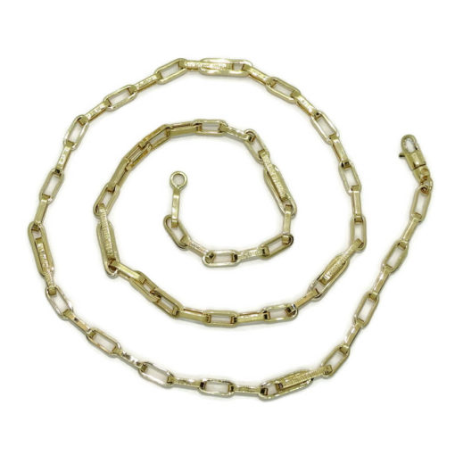 Cadena de Oro Amarillo de 18k de oro para Hombre o mujer modelo forzada doble de 5mm de ancho y 60cm de Larga - Imagen 4