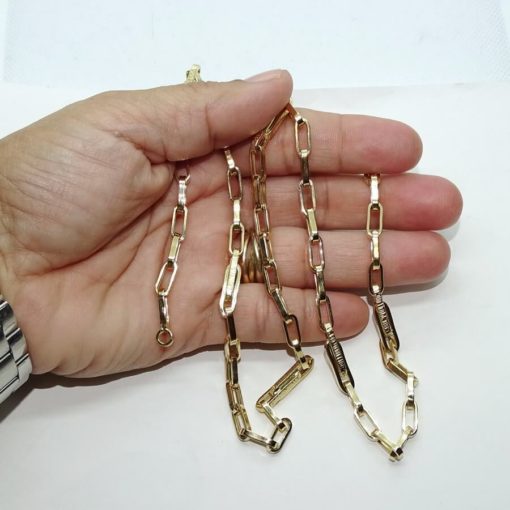 Cadena de Oro Amarillo de 18k de oro para Hombre o mujer modelo forzada doble de 5mm de ancho y 60cm de Larga - Imagen 3