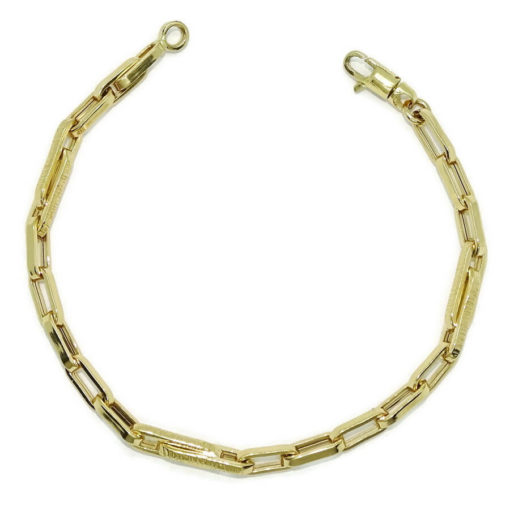 Pulsera de Oro Amarillo de 18k de oro para Hombre o mujer modelo forzada doble de 5mm de ancho y 21.50 cm de Larga.