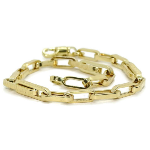 Pulsera de Oro Amarillo de 18k de oro para Hombre o mujer modelo forzada doble de 5mm de ancho y 21.50 cm de Larga. - Imagen 7
