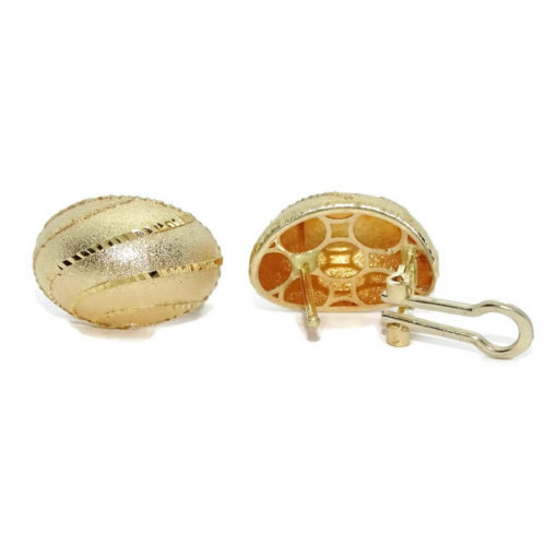 Espectaculares pendientes de oro amarillo de 18K brillo y mate con cierre omega - Imagen 8