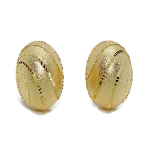 Espectaculares pendientes de oro amarillo de 18K brillo y mate con cierre omega - Imagen 7