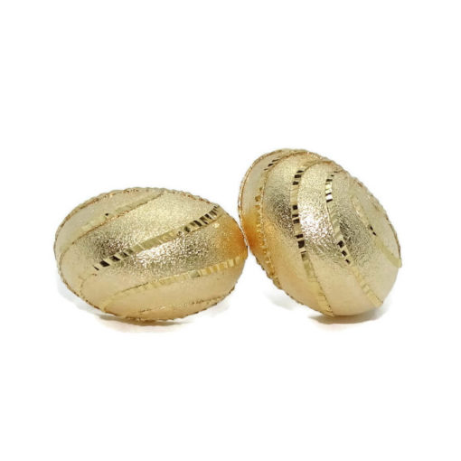 Espectaculares pendientes de oro amarillo de 18K brillo y mate con cierre omega