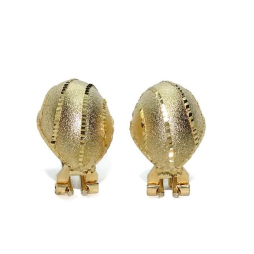 Espectaculares pendientes de oro amarillo de 18K brillo y mate con cierre omega - Imagen 4