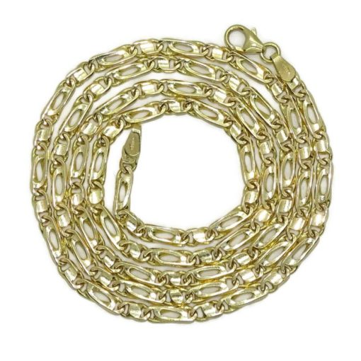 Clásica cadena de oro macizo de 18k, de 3.50 mm de ancha y 60.00cm de larga. Peso: 17.50 gr de oro de 18k.