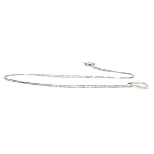 Collar con corazón de oro blanco de 18k y cadena veneciana de oro amarillo de 18k de 40cm de larga - Imagen 4