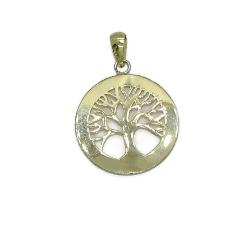 Colgante árbol de la vida bicolor oro 18k con 38 circonitas. 1.70cm de diámetro. Todo oro 18k - Imagen 4