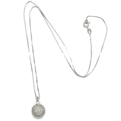 Colgante bola de discoteca ochentera de 2.11cts de diamantes en oro blanco de 18k. - Imagen 8