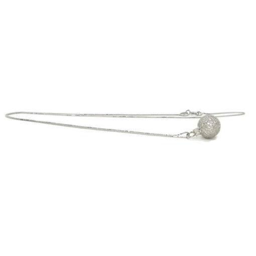 Colgante bola de discoteca ochentera de 2.11cts de diamantes en oro blanco de 18k. - Imagen 6
