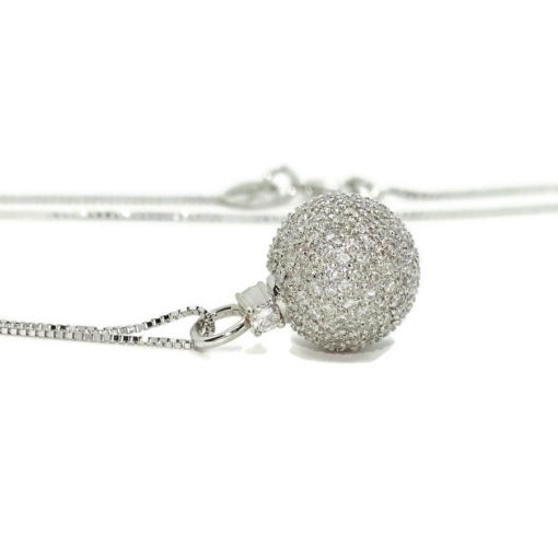 Colgante bola de discoteca ochentera de 2.11cts de diamantes en oro blanco de 18k. - Imagen 5
