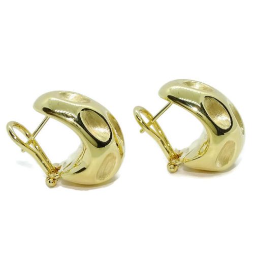 Pendientes oro amarillo mate y brillo de 18k salvaje oeste para mujer con cierre omega. - Imagen 7