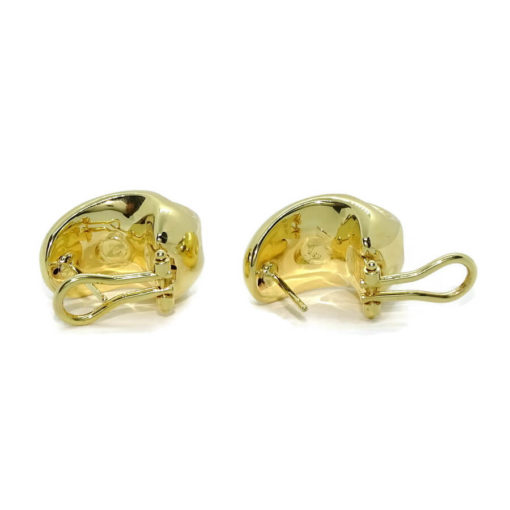 Pendientes oro amarillo mate y brillo de 18k salvaje oeste para mujer con cierre omega. - Imagen 5
