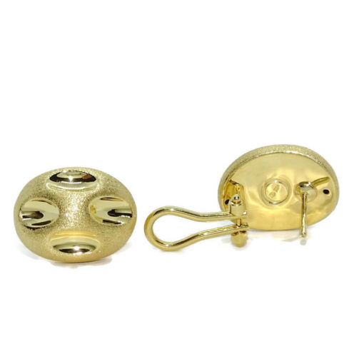 Pendientes oro amarillo mate y brillo de 18k print animal para mujer con cierre omega. Peso; 4.60 gr de oro de 18k. - Imagen 8