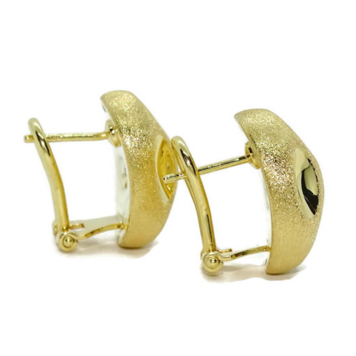 Pendientes oro amarillo mate y brillo de 18k print animal para mujer con cierre omega. Peso; 4.60 gr de oro de 18k. - Imagen 5