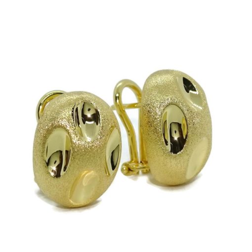 Pendientes oro amarillo mate y brillo de 18k print animal para mujer con cierre omega. Peso; 4.60 gr de oro de 18k. - Imagen 4