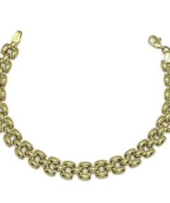 Pulsera clásica para mujer de Oro Amarillo de 18k de 19.00cm de Larga. Cierre mosquetón Peso; 4.85 gr de oro de 18k.