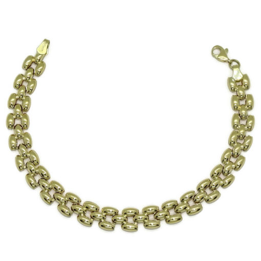 Pulsera clásica para mujer de Oro Amarillo de 18k de 19.00cm de Larga. Cierre mosquetón Peso; 4.85 gr de oro de 18k.