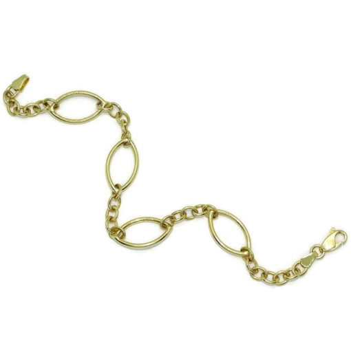 Pulsera para mujer de oro amarillo de 18k con eslabones ovalados y redondos. 4.10gr de oro de 18k - Imagen 5