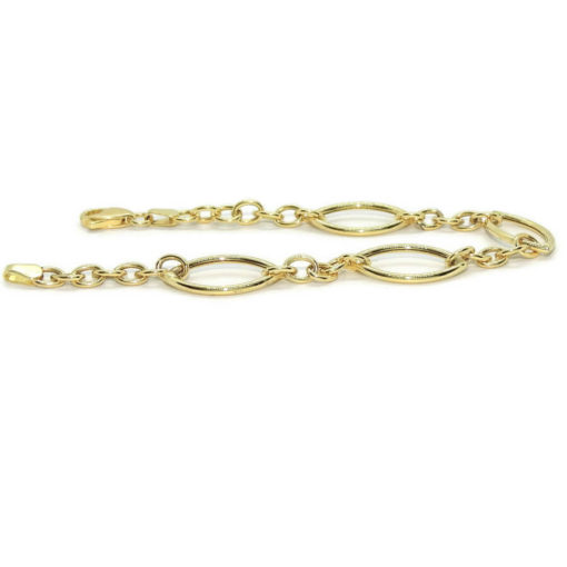 Pulsera para mujer de oro amarillo de 18k con eslabones ovalados y redondos. 4.10gr de oro de 18k - Imagen 4