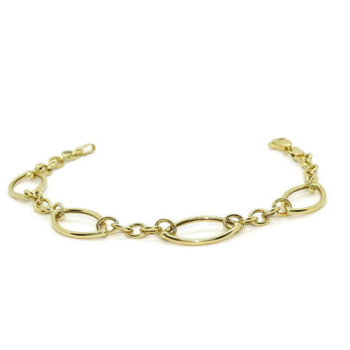 Pulsera para mujer de oro amarillo de 18k con eslabones ovalados y redondos. 4.10gr de oro de 18k - Imagen 6