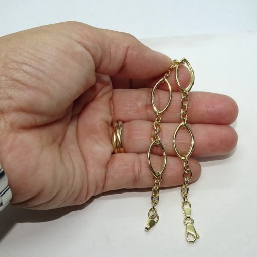 Pulsera para mujer de oro amarillo de 18k con eslabones ovalados y redondos. 4.10gr de oro de 18k - Imagen 3