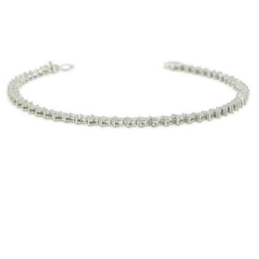 Preciosa pulsera de oro blanco de 18k con 158 circonitas blancas. - Imagen 7